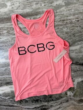 NWT BCBG Pink Logo Racerback Tank